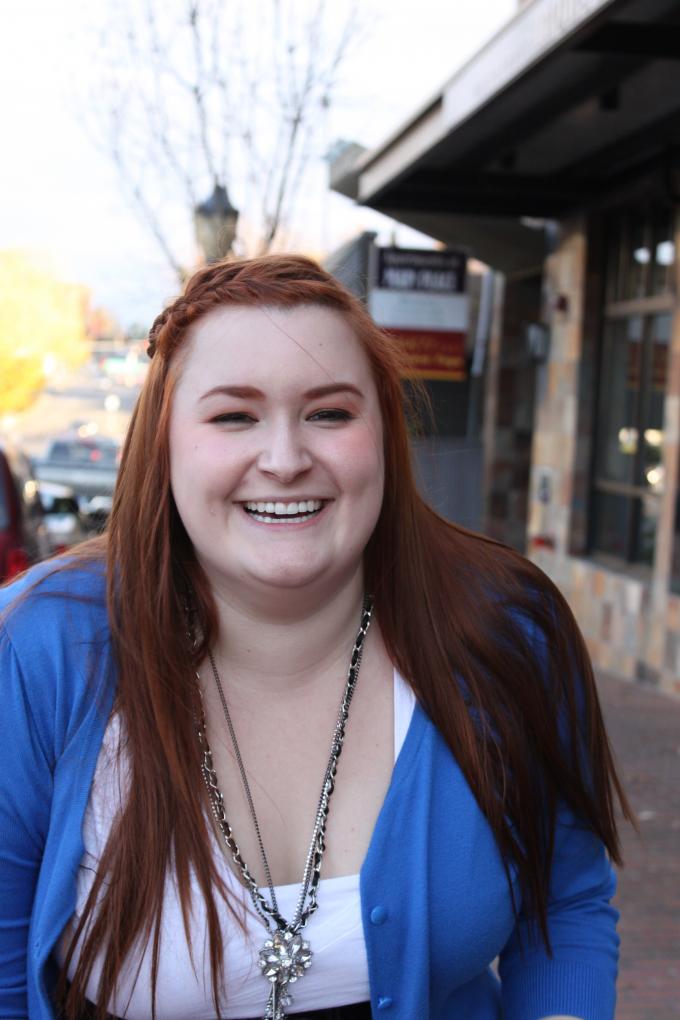 Cobalt blue sweater & Betsey Johnson Necklace