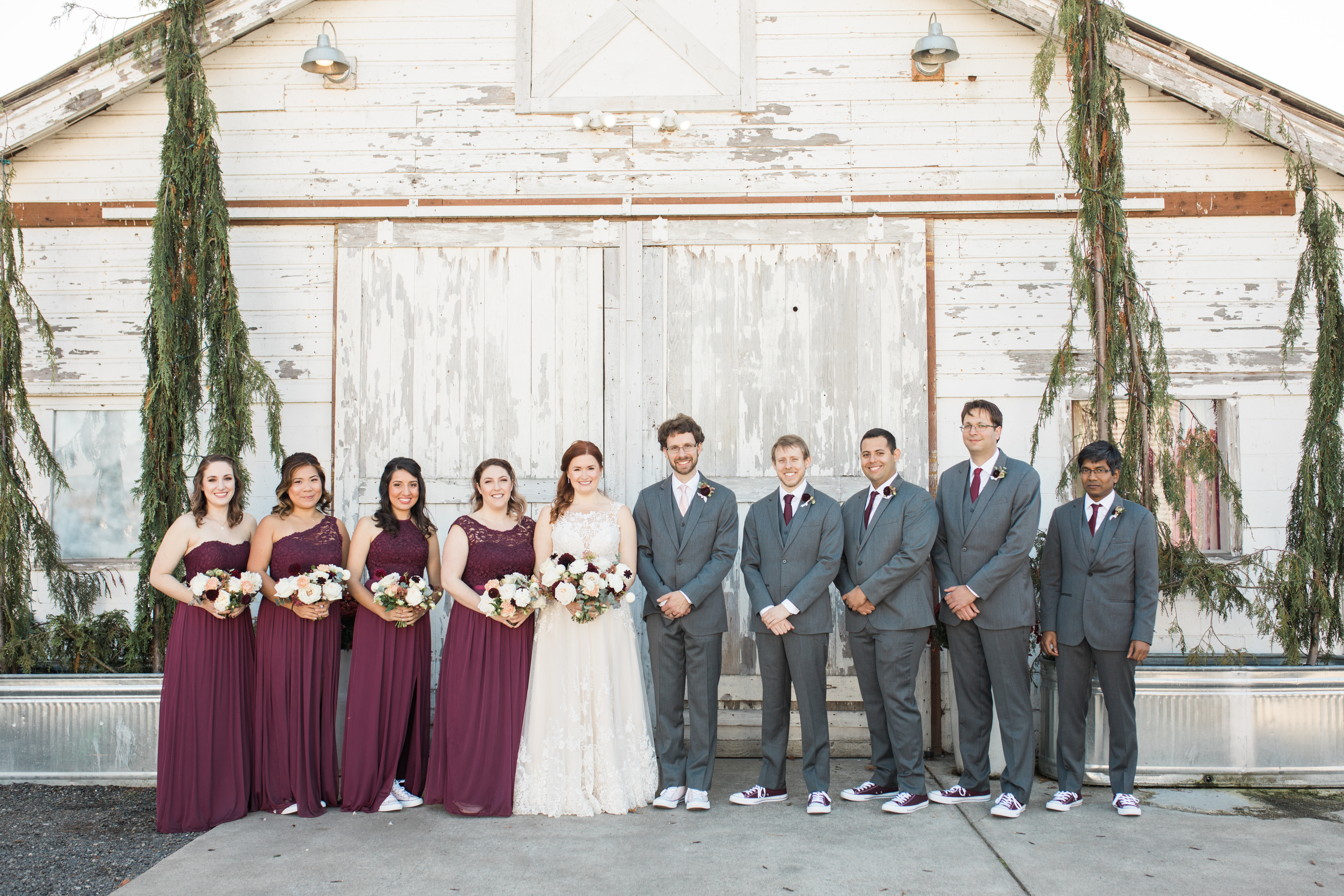 bridal party wearing converse