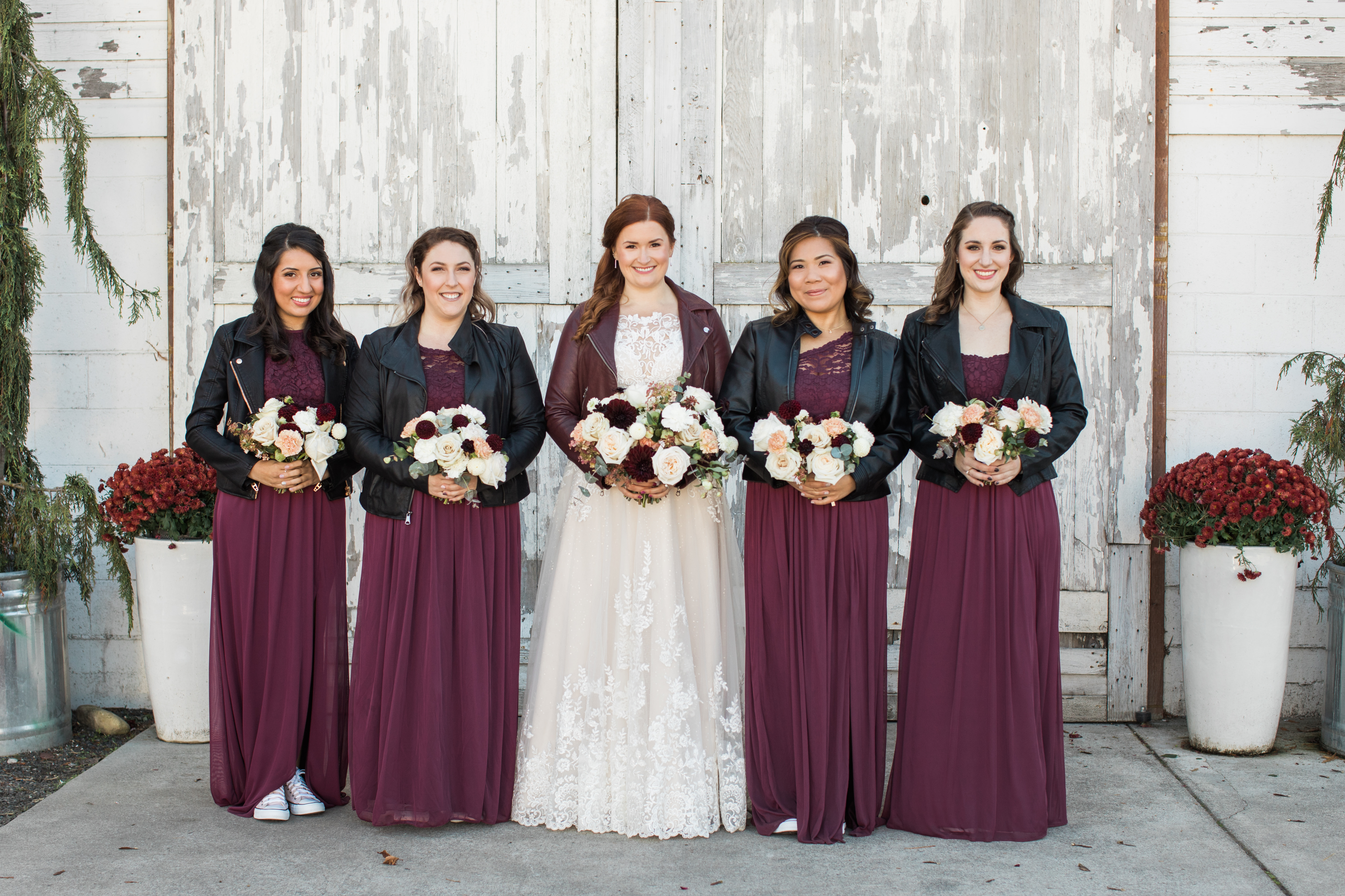 Leather sales jacket bridesmaids